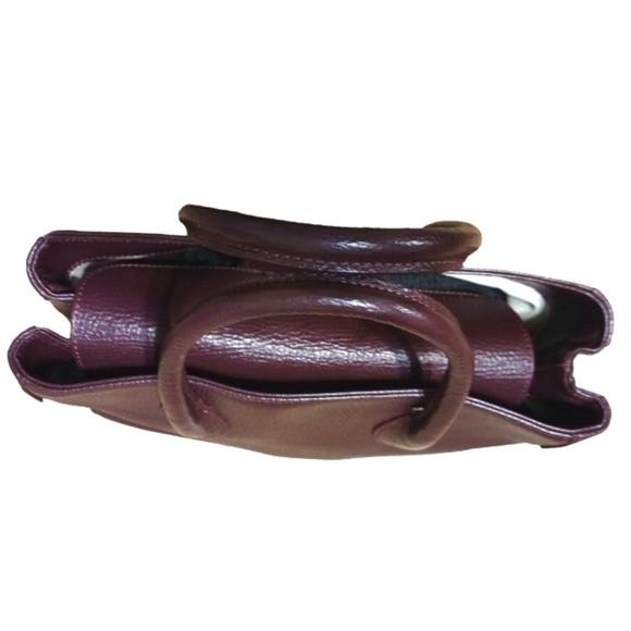 Maxima Milano Burgundy Italian Leather Hand Bag Satchel - Picture 5 of 10